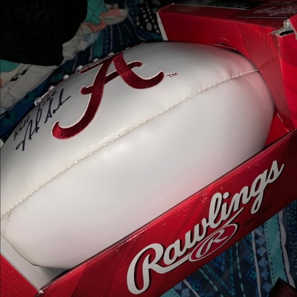ROLL TIDE FOOTBALL SIGNED BY COACH - Picture 3 of 4